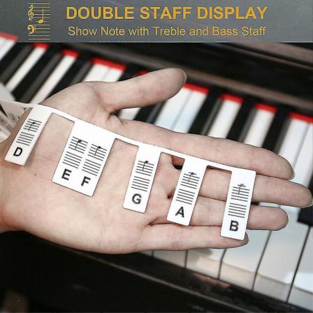 88 Taster Genanvendelige Klaver Tastatur Note Etiketter Klaver Noter Guide Klistermærker-yuhao Black and White