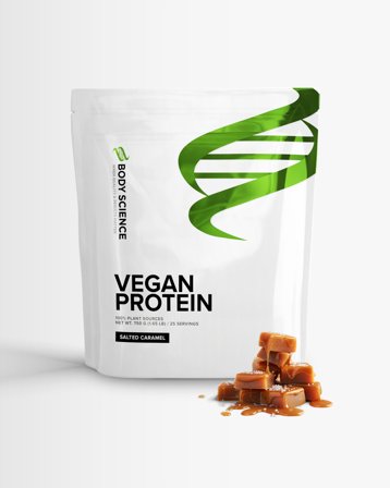 4 x BODY SCIENCE Vegan Protein - Salted Caramel