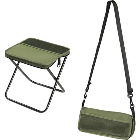 Camping skammel - Foldeskammel til rygsække - Foldeskammel med opbevaring - Bærbar altan skammel - Foldeskammel (grøn, 26 x 24 x 24 cm)