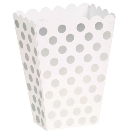 Popcornbægre Hvid/Sølvprikket