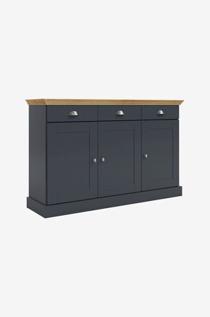 Loft24 - Motala Sideboard med 3 dörrar 3 lådor - Grå - Avlastningsbord & sidobord - Från Homeroom