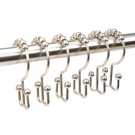 Bruseforhængskroge Ringe Ren Rustfrit Stål Dobbelt Glide Bruseforhængskroge Til