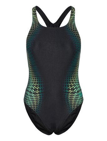Speedo Womens Digital Printed Medalist 1 Pc - Black - 46