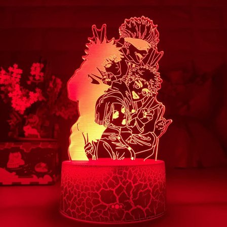 Lasten JK-hahmolamput 3D-illuusiolamppu 7 väriä LED-koti- ja sängynpäätyvalaisin tunnelmavalaisin, animelahjat lamppu