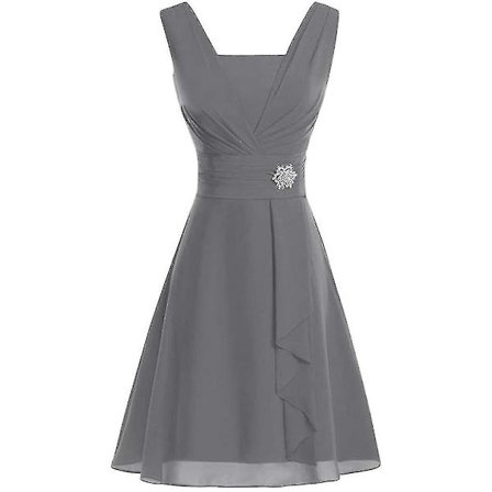 Kvinnor Vintage Scoop Neck Midi Dress Ärmlös A-Line Tank Dress grey M