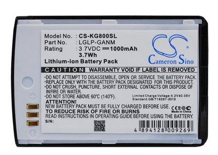 Akku älypuhelin, Matkapuhelin varten LG KG800, KG90, CHOCOLATE ja muut.