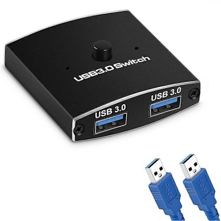 USB 3.0 Switch-velger KVM-bryter 5 Gbps 2 inn 1 ut USB-bryter USB 3.0 Toveis-deler for skriver K
