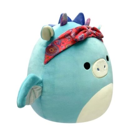 Squishmallows Tatiana the Teal Dragon med Bandana, 19 cm