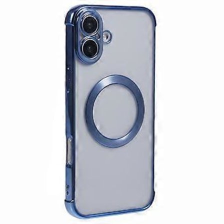 Til iPhone 16 Cover Kompatibel med MagSafe Elektroplettering TPU Klar Telefon Cover (Style B)