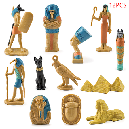 12x Ancient Egypt Figures High Simulation Small Statue Toy