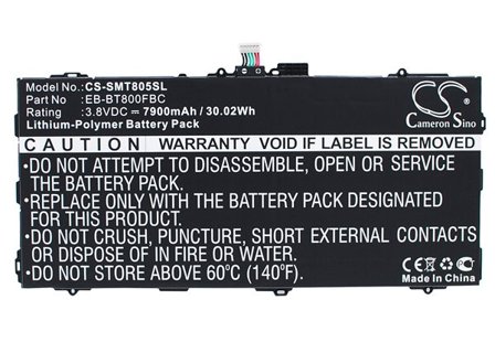 Akku Tabletti varten Samsung Galaxy Tab S 10.5, SM-T800 WiFI, SM-T805C 4G ja muut.