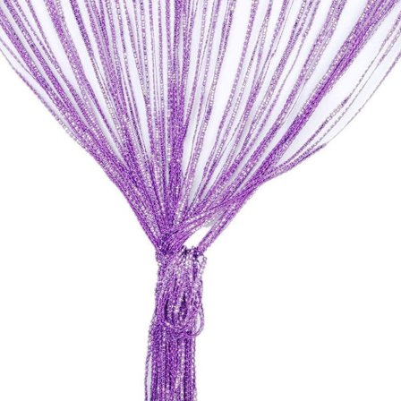 Strenggardin, Fluegardin, Dekorativ Kvastbånd, Sølvskærm til Stue, Soveværelse, Fester (Lilla)