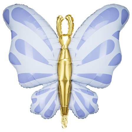 Fjäril Folieballong Blå/Guld