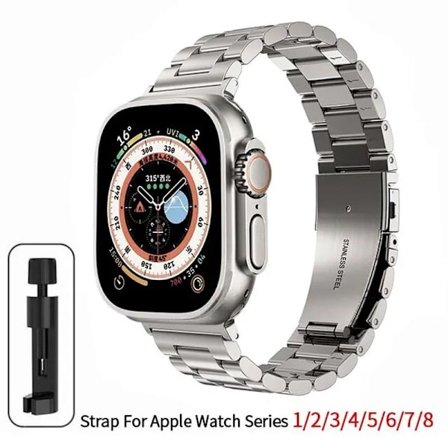 Rustfrit stål armbånd til Apple Watch Band 45mm Ultra 49mm 41mm 40mm 44mm ur Metalarmbånd til Iwatch Series 9 8 7 6 5 Titanium Farve