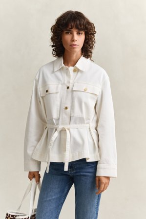 GANT Damen Jeansjacke zum Binden (XL) Weiß