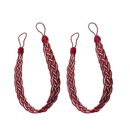 [CA] 2-pakning gardinomtak håndvevde gardinbånd for hjemmegardiner (vinrød)