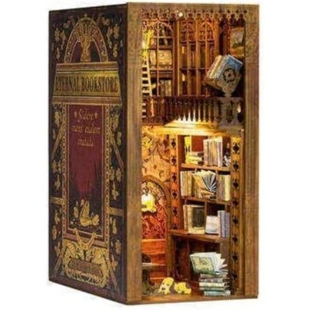 DIY Bokhörna Kit 3d träbokmodell pusselbyggsats böcker