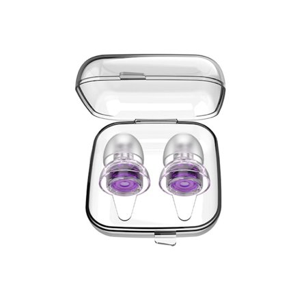 Högkvalitativa brusreducerande öronproppar - Halvrunda, transparenta, enkellager - Standardutgåva