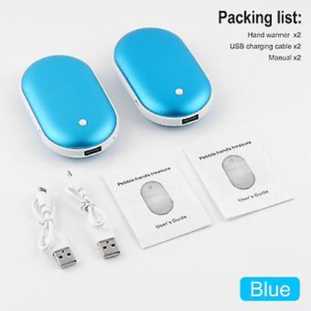 2-pack Uppladdningsbara Handvärmare USB Power Bank Elektrisk Fickvärmare