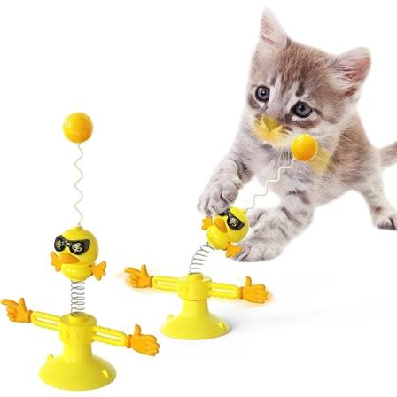 1ps Kitten Interaktivt Leketøy Morsomt Kjæledyr Fjærfugl Leke Tumbler Dreieskive Vindmølle Interaktiv Balanse Kjæledyr Tilbehør Morsom Katt Baseball