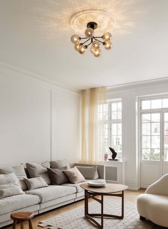 Apiales 9 taklampe Ø60 - satin black/optic smoked