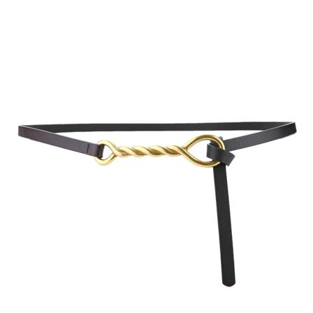 Damebælter Special-interesse Design Dobbeltsidet Koskind Twist Blomsterknap Knyttet Tyndt bælte Bælte Taljeforsegling Kunstnerisk Brown 105cm