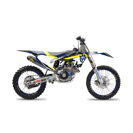 Dekorset Blackbird Dream 4 Weiß-Gelb-Blau - Husqvarna TX 300 2019-2019