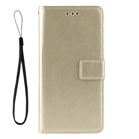 Etui til iPhone 15 Pro guld Vintage Distressed Flip Wallet med kortholder