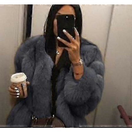 Kvinder Damer Vinter Varm Tyk Faux Pels Jakke Frakke Fluffy Overtøj Plus size, hw