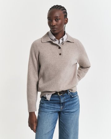 GANT Damen Strick-Rugger aus Wolle mit Kaschmiranteil (L)