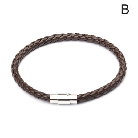 Poweric Titaniumion Flätat Lädersnöre För Nacke Och Axel