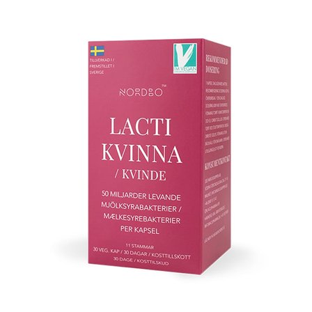 Nordbo Lacti Kvinde 30 kaps., Helse & Madvarer, Ingredienser, Mælkesyrebakterier