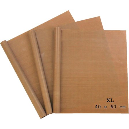 Premium permanent bagefolie - Ekstremt holdbar og ekstra stor til grill og bagning - Pakke med 3 40 x 60 cm - Bagepapir - Permanent bagefolie til ovn