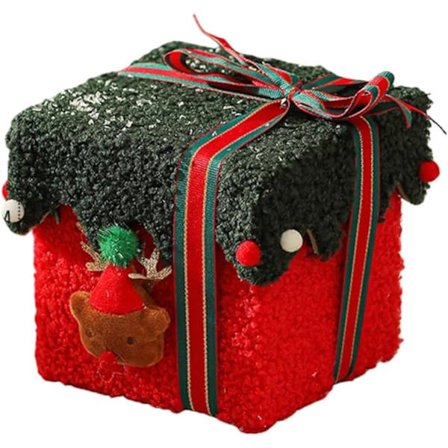 Tom gaveæske med låg - Gaveindpakninger i fløjl - Farverige bånd - Dekorationsæsker til boligindretning (Stil A)