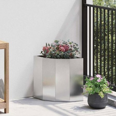 Cache-pot Vidaxl Hörnkruka Silver 30 x 30 x 35 cm Rostfritt stål