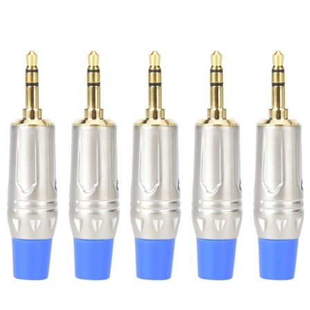 5 STK 3,5 mm Metal Jack Audio Kabel Adapter Svejsehoved Stik DIY Stereo Connector