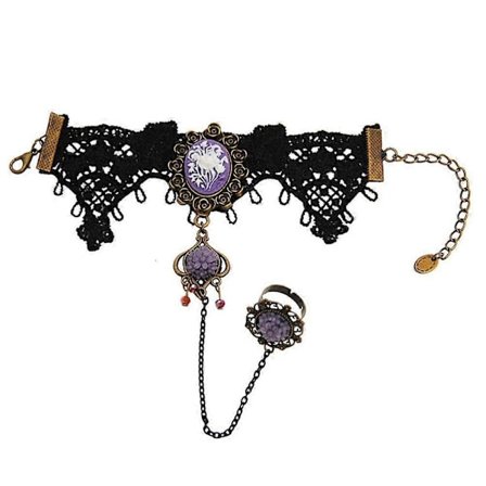 Halloween Ring och Armband Set för Dekoration med Resin Blomma 3st