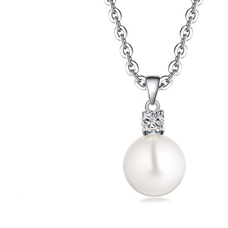 Pärlhalsband, 925 Sterling Silver Cubic Zirconia 8mm/10mm Vit/svart sötvattenspärla