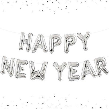 Godt Nytår Ballongbanner Nytårs Folieballoner Bogstaver Ballonsæt til Nytår Hjemmekontor[D]