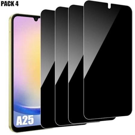 Beskyttelsesglas i hærdet glas mod spionage til Samsung Galaxy A25 5G - Pakke med 4