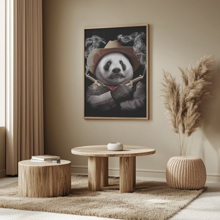 panda crossgun Poster 50x70 cm