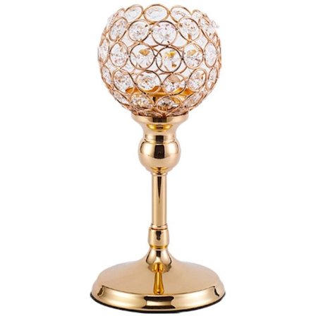Bryllup Candelabrum Midterstykker Center Bord Lysestager Fester Dekoration Krystal Lys Lanterne Guld Lysestager 25Cm