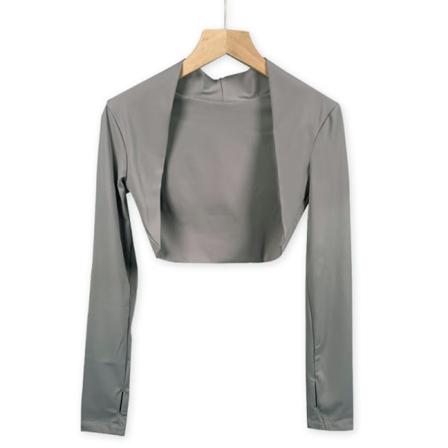 CDQ Sport Cardigan Yoga Coat Outdoor Skjortor Gym Dam Blus grå L