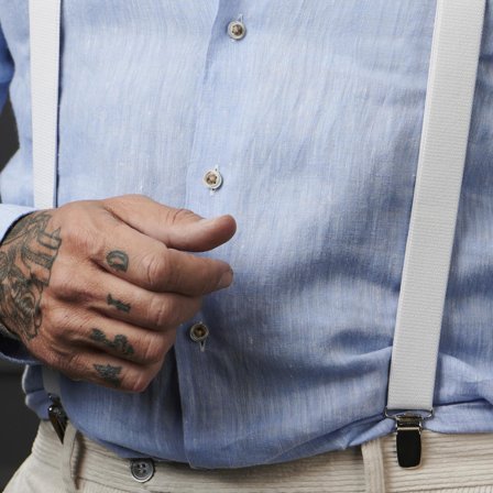 Smalle Witte Bretels voor mannen - Bretels met clips