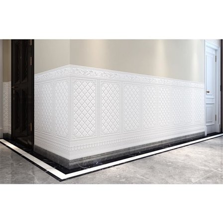 2 stk. 27,56x35,43 tommer selvklæbende 3D vægpaneler, aftagelige tapet vandtætte aftagelige vægpaneler, hvid