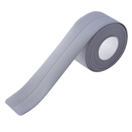 1 rulle (Grå) Tätningsremsa PVC Självhäftande Tätningsband, Dekorativ Tätningslist Vattentätt Kantskydd [DB]