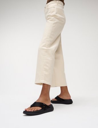 FitFlop F-Mode Go Webbing Flatform Strappy Flip-Flops - Black - 36