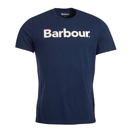 Barbour, Logo TEE Barbour Niebieski, Mężczyzna, Rozmiar: XL