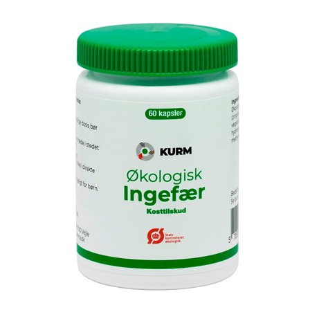 KURM Ingefær Ø 60 kaps., Helse & Madvarer, Ingredienser, Ingefær