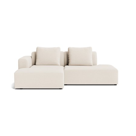Como kleines Chaiselongue-Sofa, links | open end in Loop Creme, schlichtes elegantes Design, hochwertiger Komfort, offenes Ende, 83cm Höhe